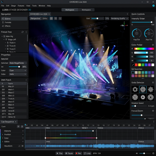 ADG Pro 3D 燈光設計軟體操作介面